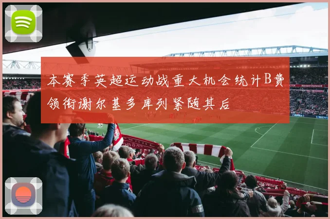 本赛季英超运动战重大机会统计B费领衔谢尔基多库列紧随其后